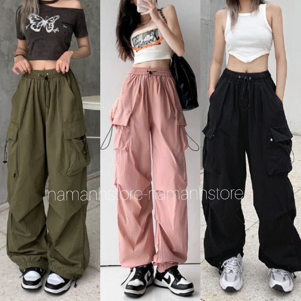 Women's Retro Drawstring Khaki Pants